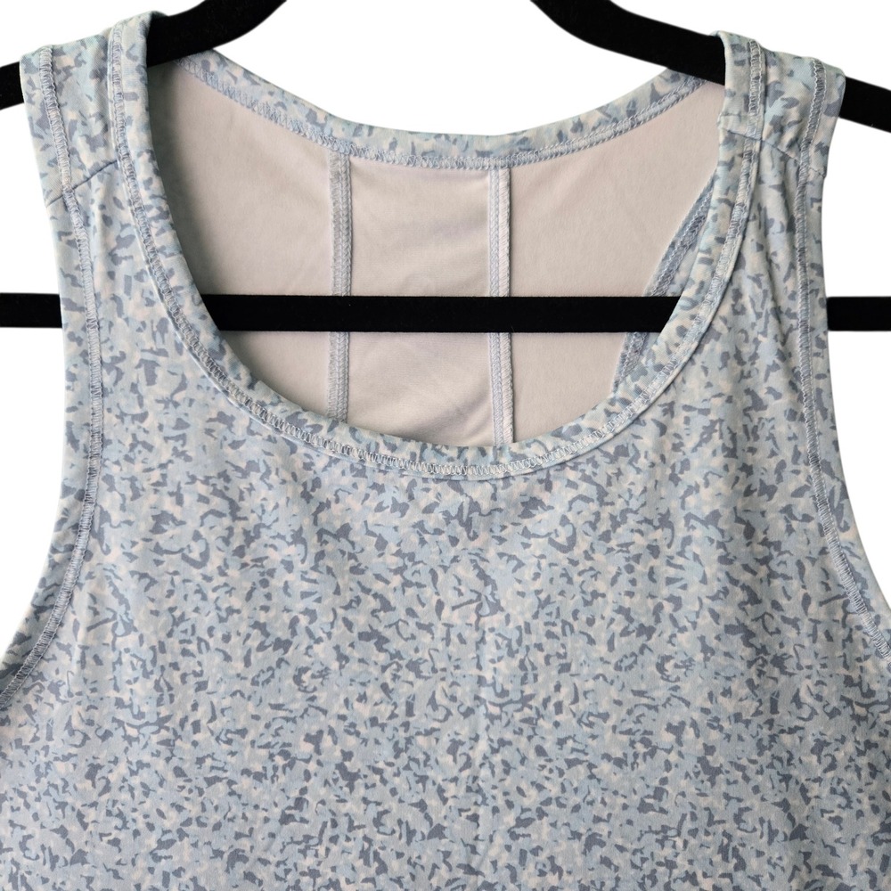 Kyodan Womens Blue Abstract Racerback Cropped Activewear Tank Top Size‎ Medium